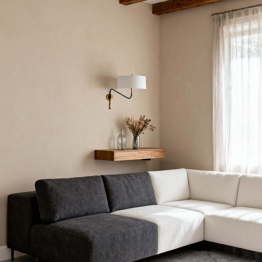 Dovrena Wall Lamp – Modern Minimalist Brass Fabric Light