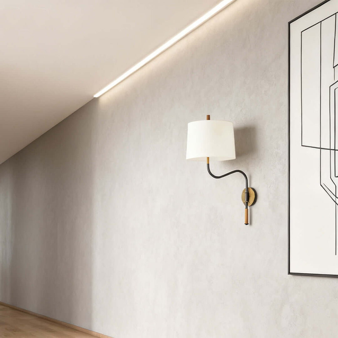 Dovrena Wall Lamp – Modern Minimalist Brass Fabric Light