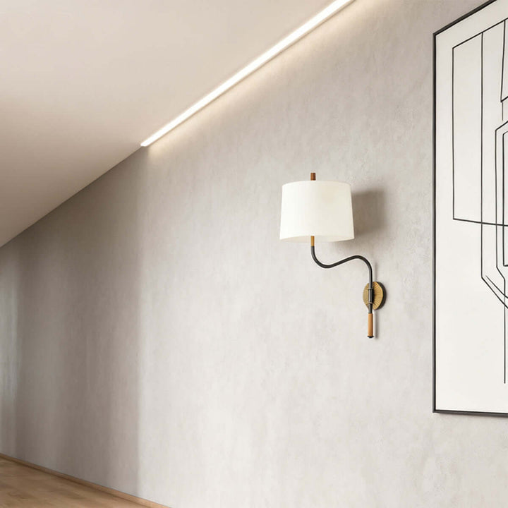 Dovrena Wall Lamp – Modern Minimalist Brass Fabric Light