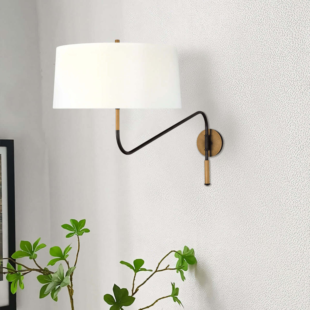 Dovrena Wall Lamp – Modern Minimalist Brass Fabric Light
