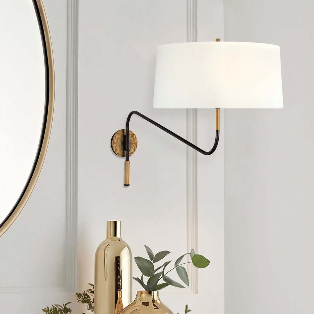 Dovrena Wall Lamp – Modern Minimalist Brass Fabric Light