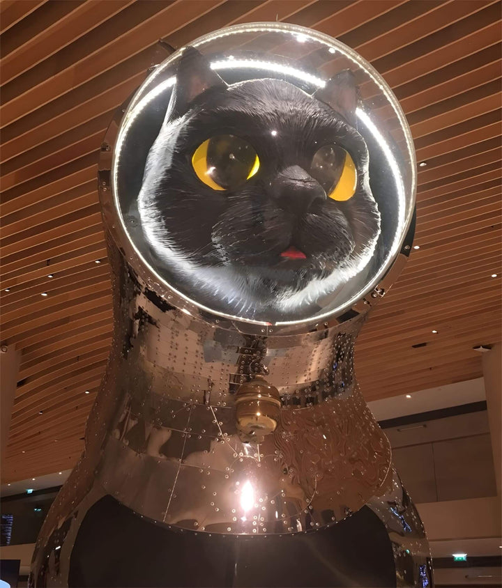 Draxum Sculpture Floor Lamp featuring a striking cat sculpture design, ideal for chic art deco decor.