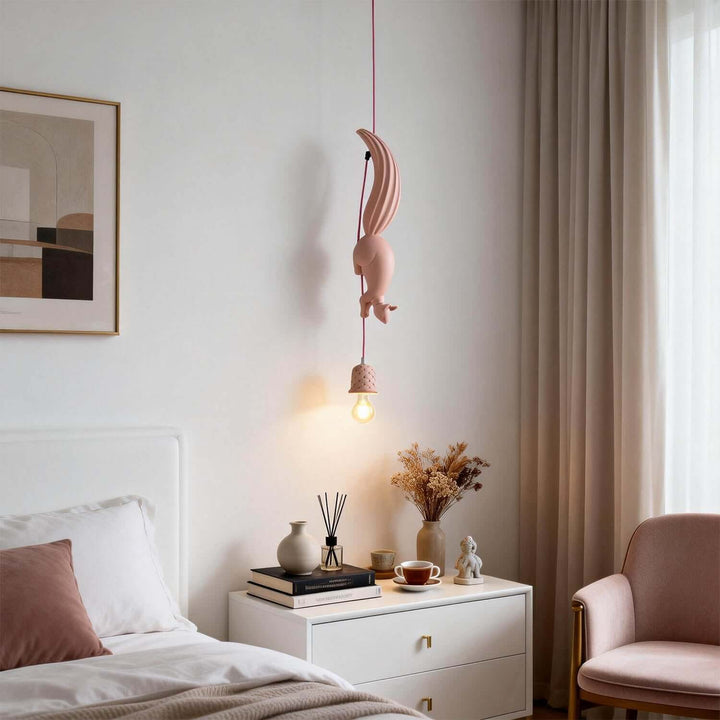 Drexuno Pendant Lamp – Stylish Creative Squirrel Resin Light