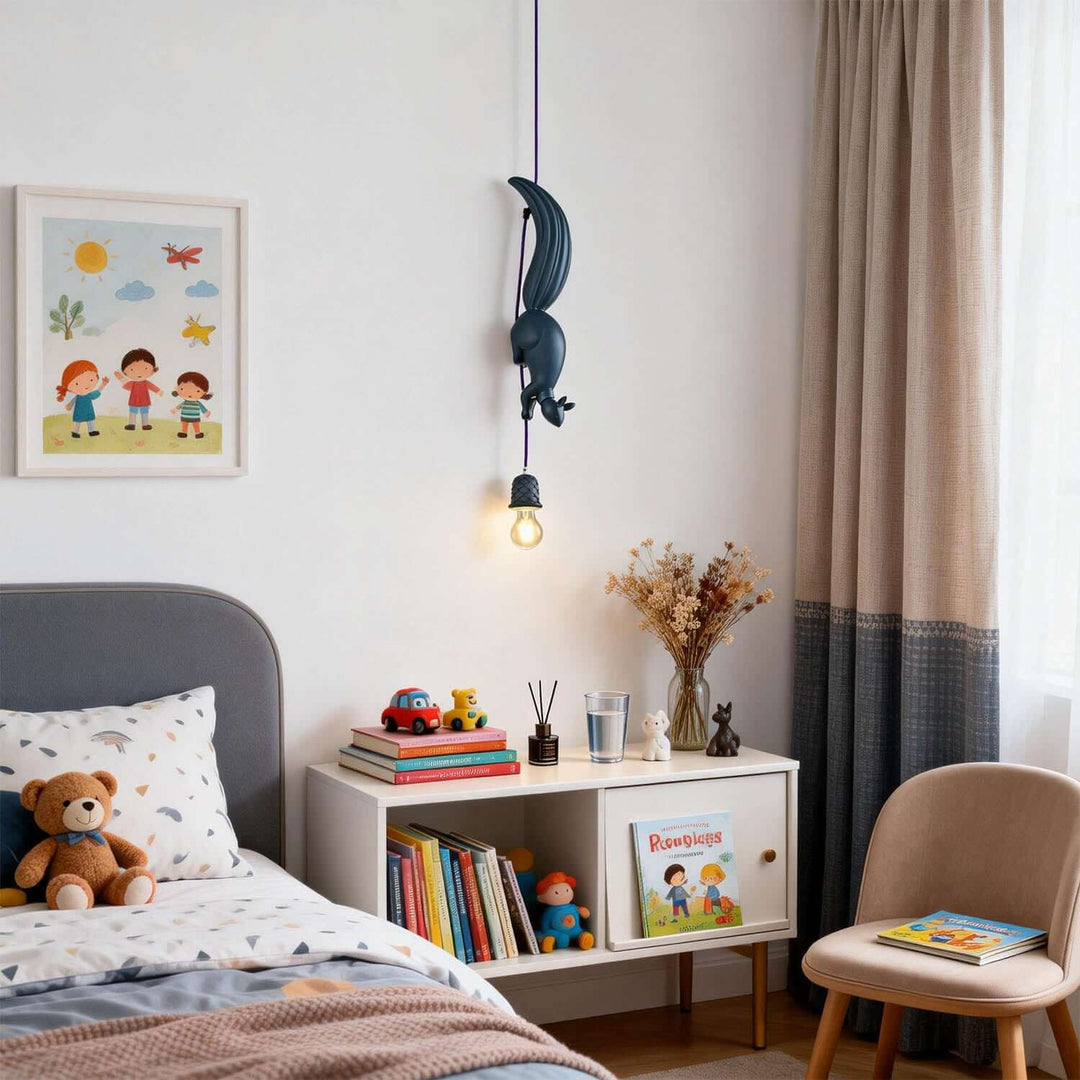 Drexuno Pendant Lamp – Stylish Creative Squirrel Resin Light