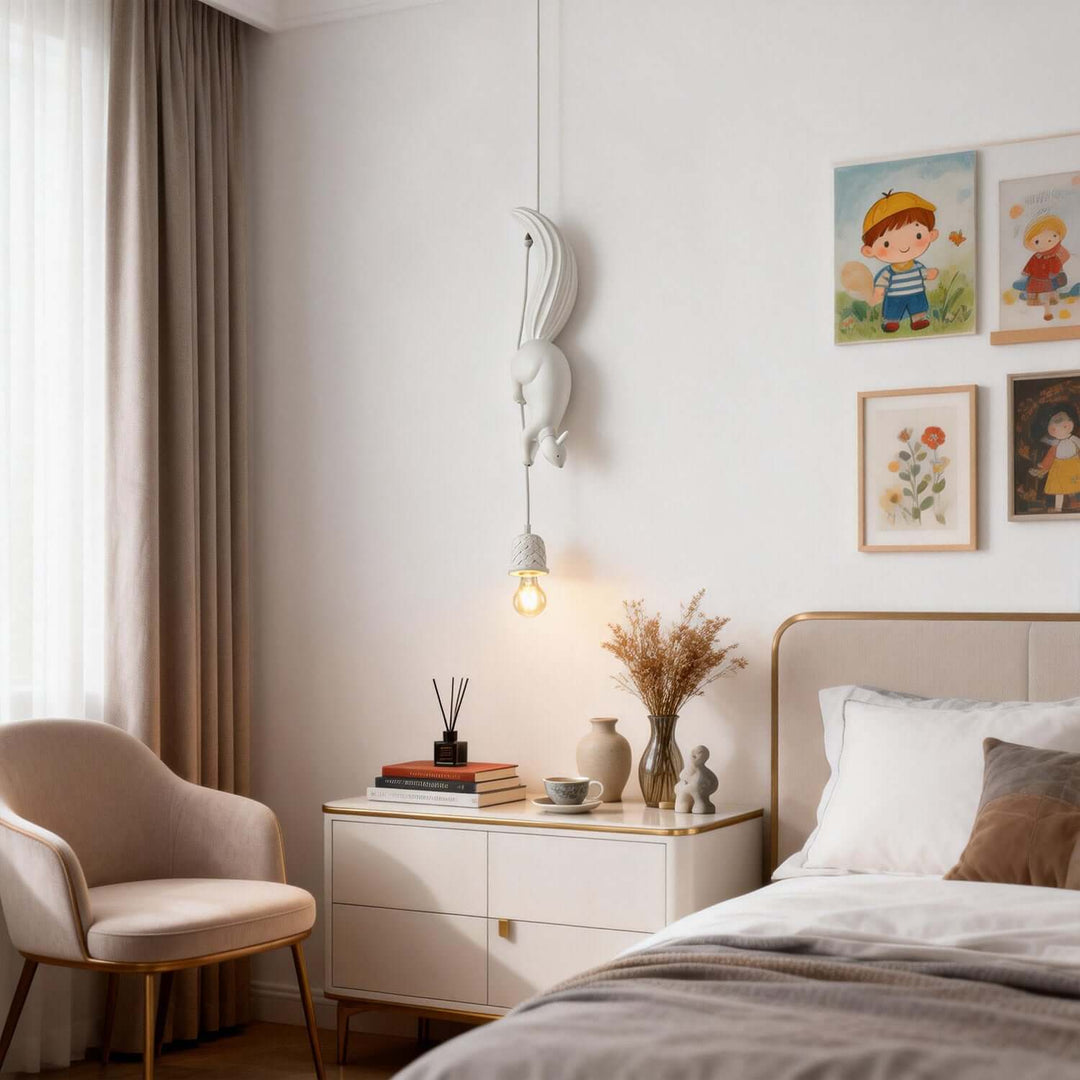 Drexuno Pendant Lamp – Stylish Creative Squirrel Resin Light