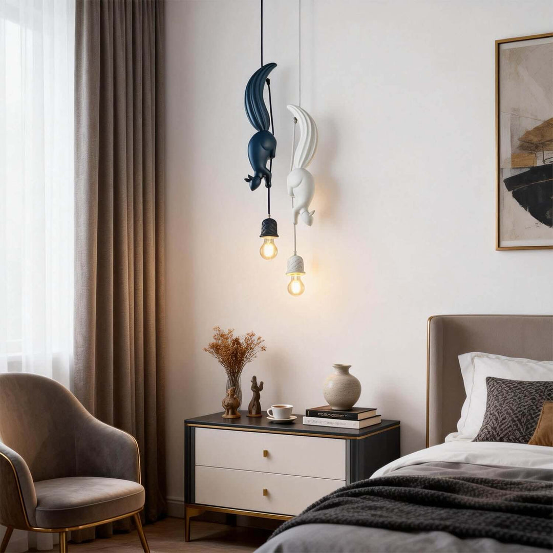 Drexuno Pendant Lamp – Stylish Creative Squirrel Resin Light