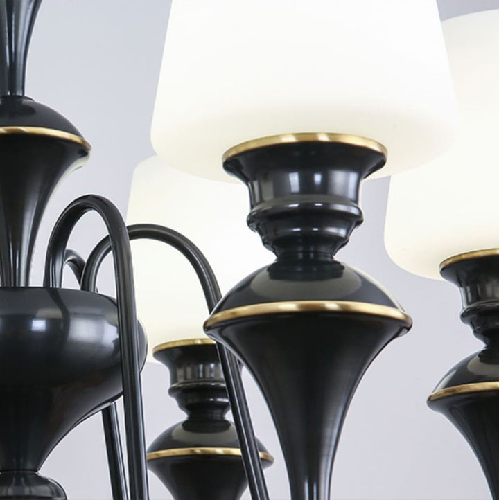 Droval Chandelier - Vintage Brass & Glass for Living Room & Dining Area
