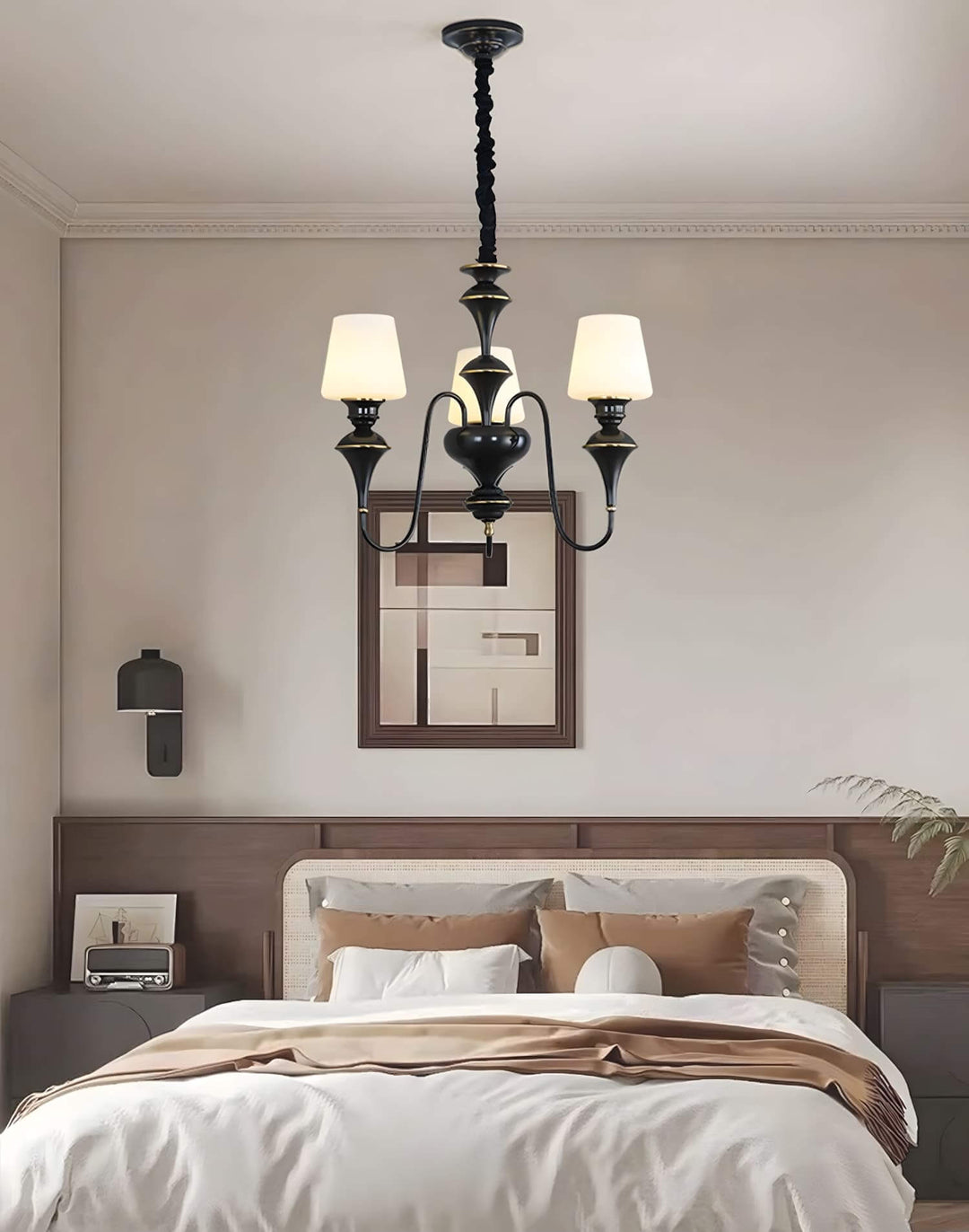 Droval Chandelier - Vintage Brass & Glass for Living Room & Dining Area
