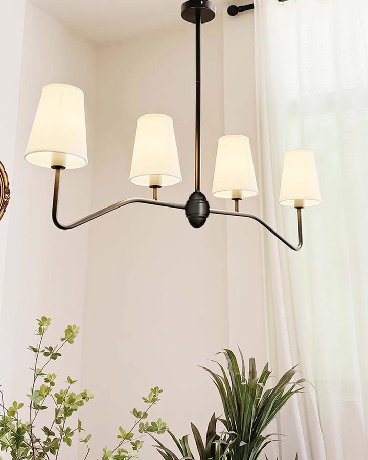 Drovon Chandelier – Elegant Wabi-Sabi Fabric Dining Light