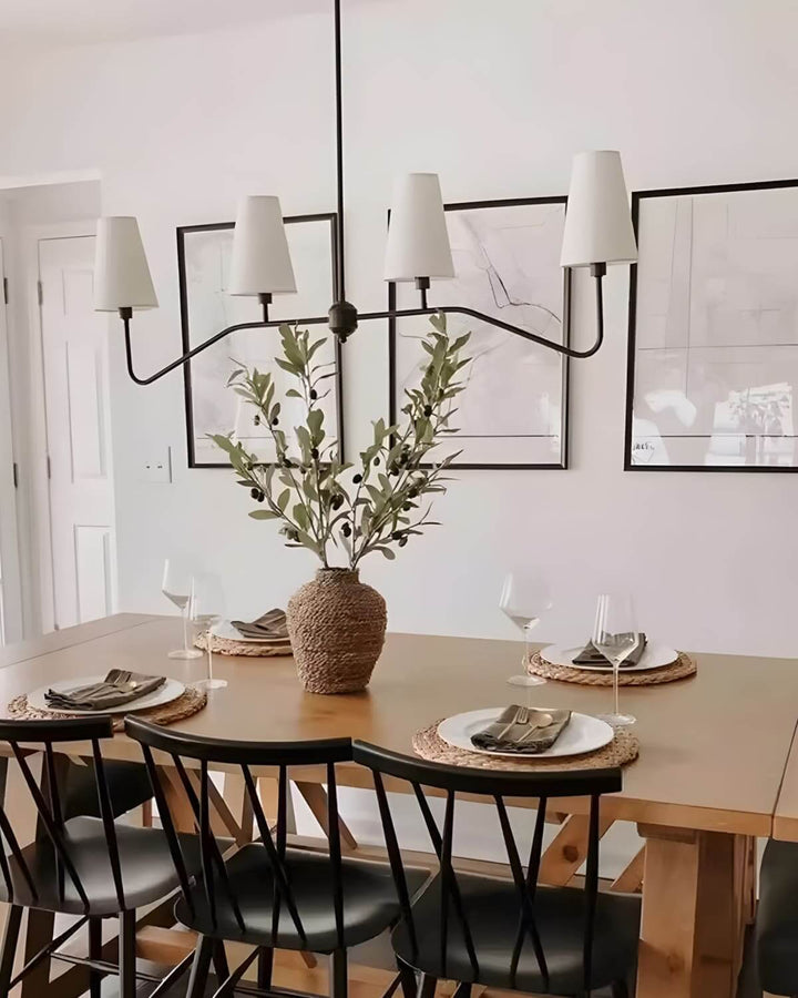 Drovon Chandelier – Elegant Wabi-Sabi Fabric Dining Light