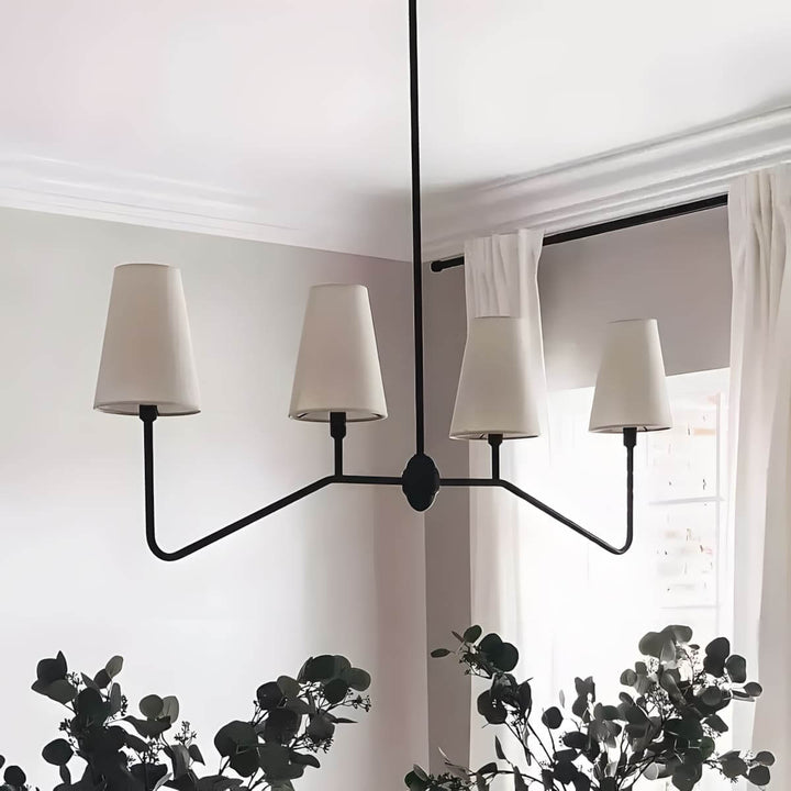 Drovon Chandelier – Elegant Wabi-Sabi Fabric Dining Light