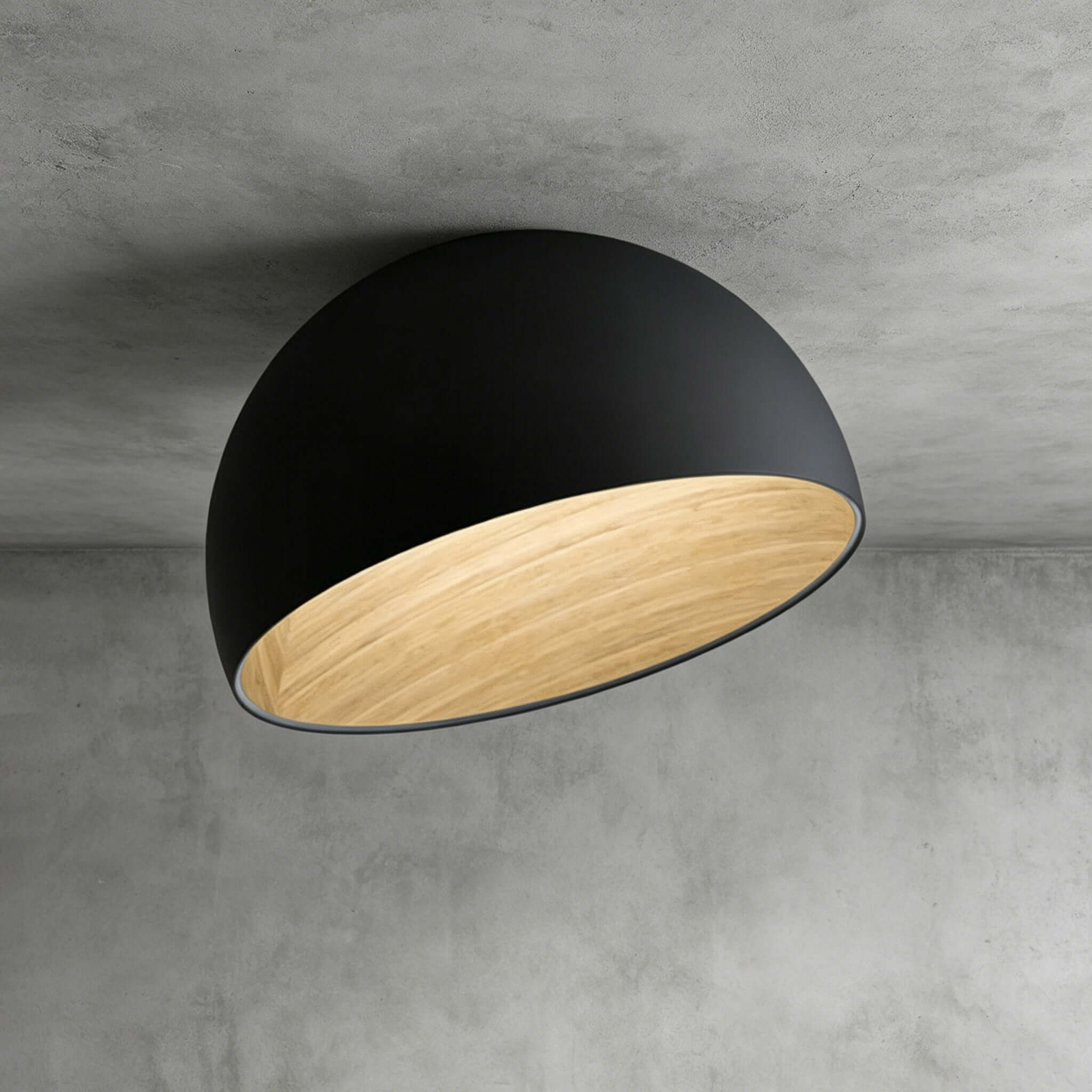 Duo Slanted Ceiling Lamp - Modern Black Flush Mount for Any Room