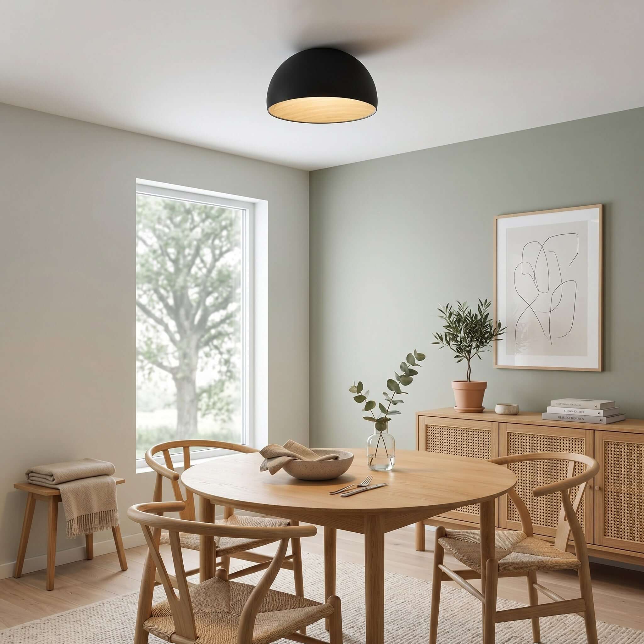 Duo Slanted Ceiling Lamp - Modern Black Flush Mount for Any Room
