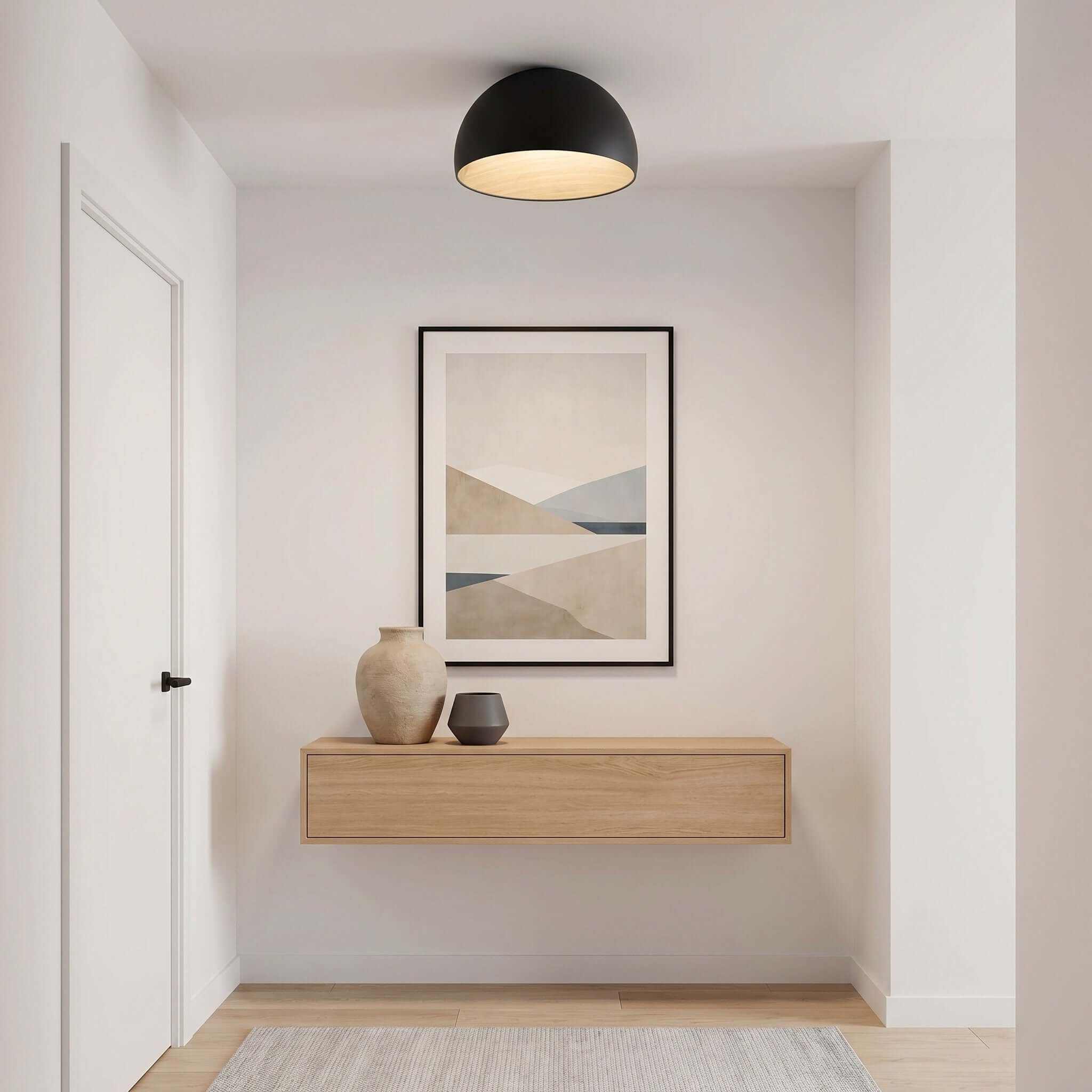 Duo Slanted Ceiling Lamp - Modern Black Flush Mount for Any Room