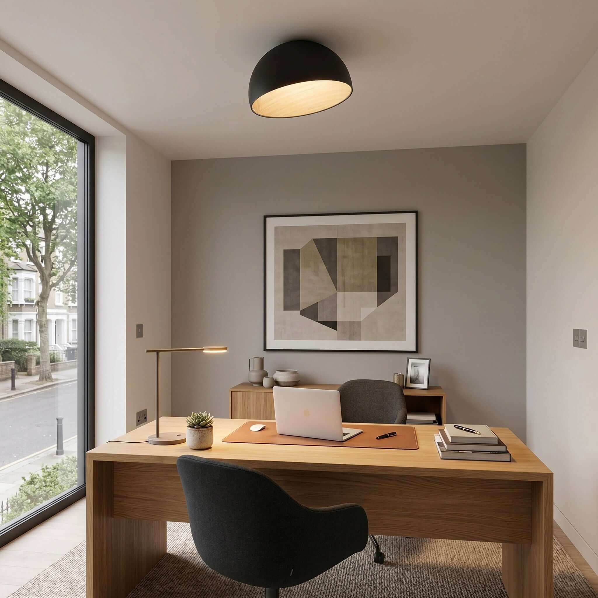 Duo Slanted Ceiling Lamp - Modern Black Flush Mount for Any Room