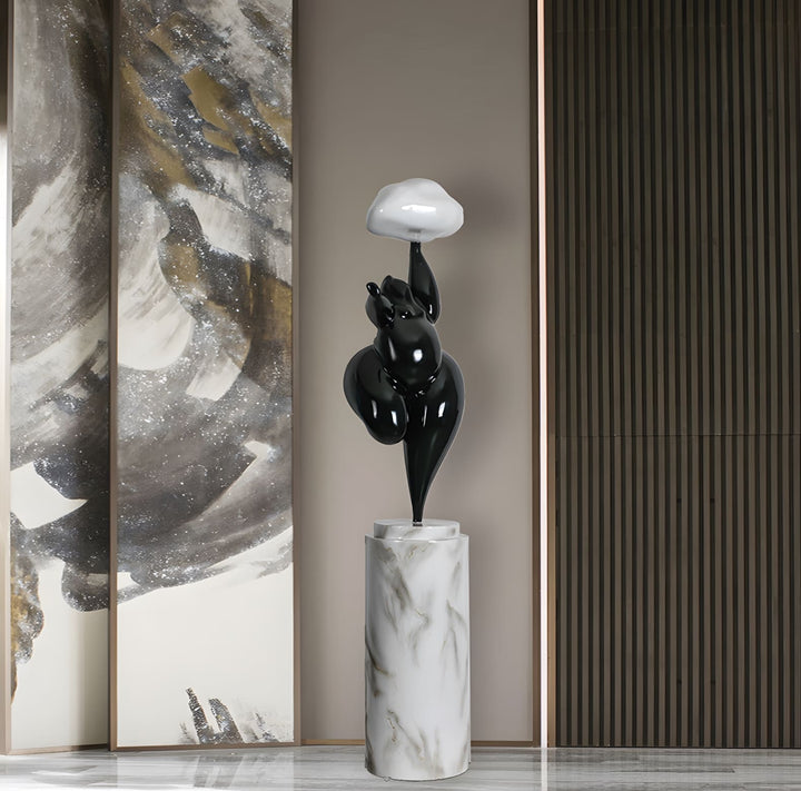 Duvani Sculptural Floor Lamp – Art Deco Statement Floor Lamp