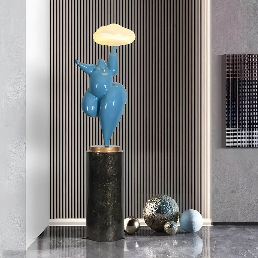Duvani Sculptural Floor Lamp – Art Deco Statement Floor Lamp