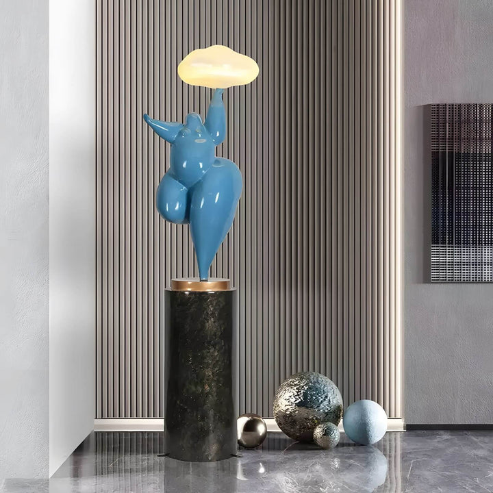 Duvani Sculptural Floor Lamp – Art Deco Statement Floor Lamp