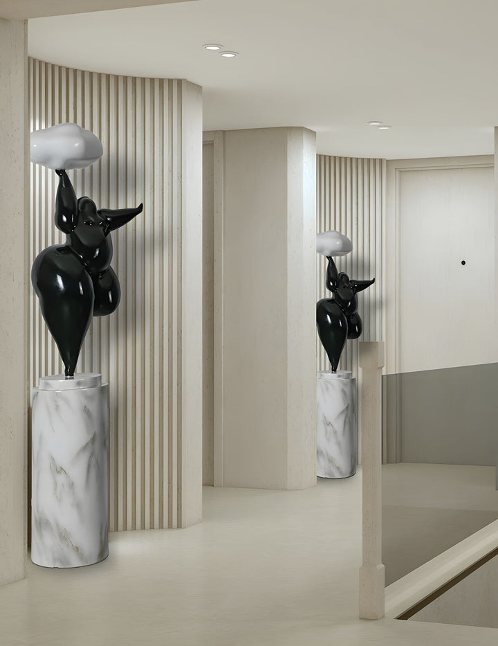 Duvani Sculptural Floor Lamp – Art Deco Statement Floor Lamp