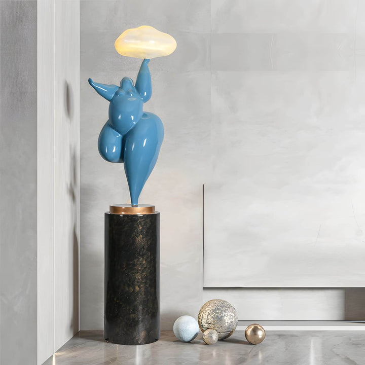 Duvani Sculptural Floor Lamp – Art Deco Statement Floor Lamp