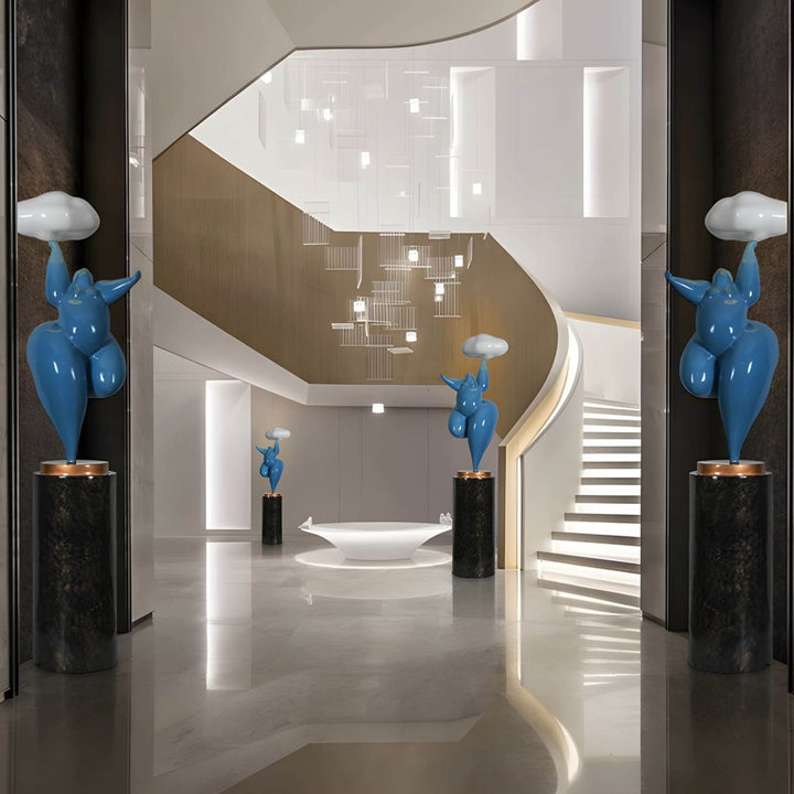 Duvani Sculptural Floor Lamp – Art Deco Statement Floor Lamp