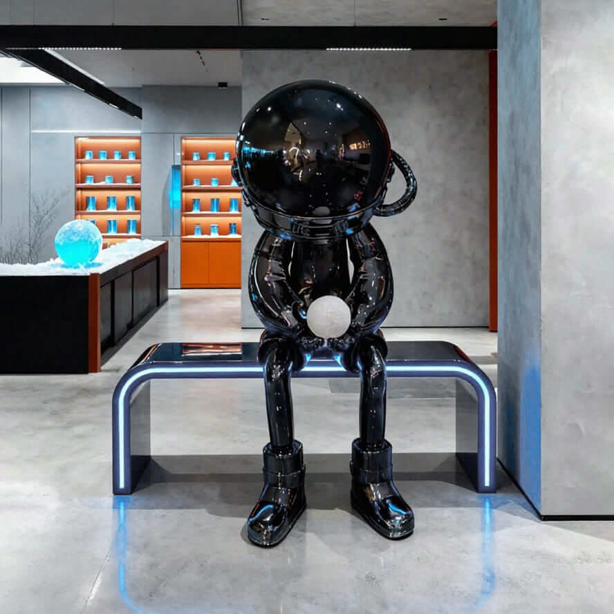 Dyrion Art Deco Floor Lamp – Astronaut Sculpture Living Room Decor