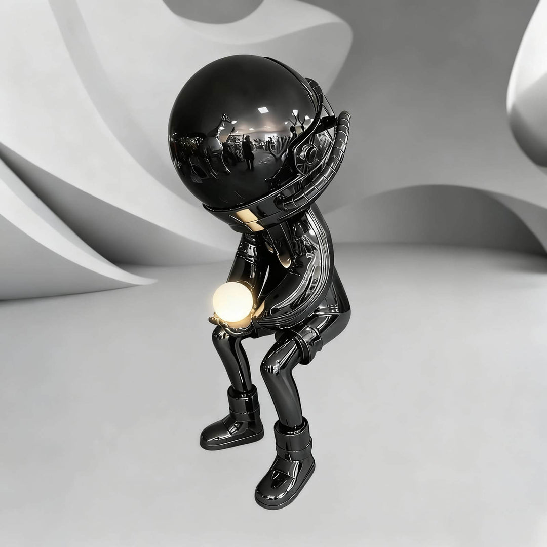 Dyrion Art Deco Floor Lamp – Astronaut Sculpture Living Room Decor
