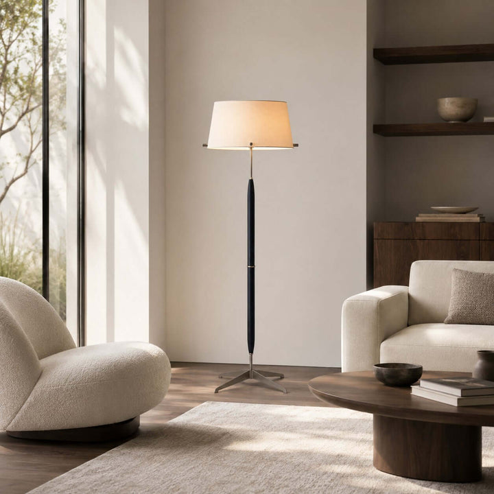 Elaric Floor Lamp with Fabric Shade for Living Room or Bedroom