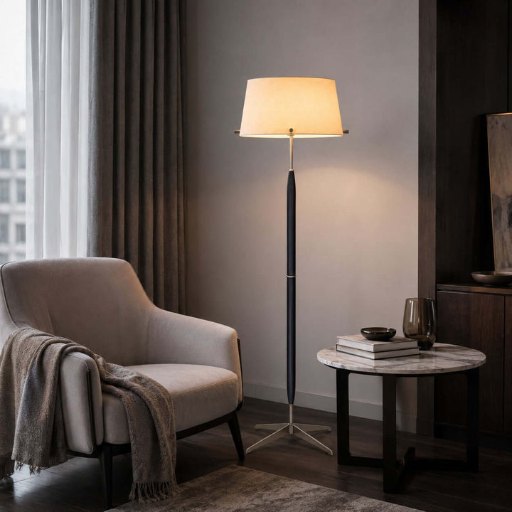 Elaric Floor Lamp with Fabric Shade for Living Room or Bedroom
