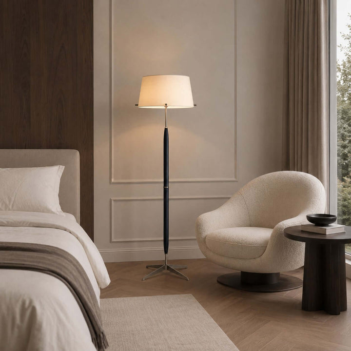 Elaric Floor Lamp with Fabric Shade for Living Room or Bedroom