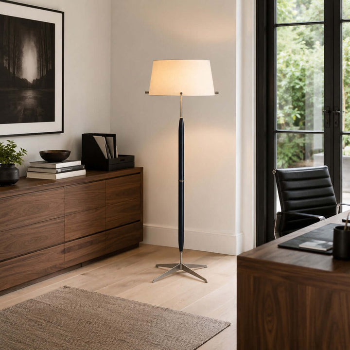 Elaric Floor Lamp with Fabric Shade for Living Room or Bedroom