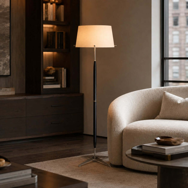 Elaric Floor Lamp with Fabric Shade for Living Room or Bedroom