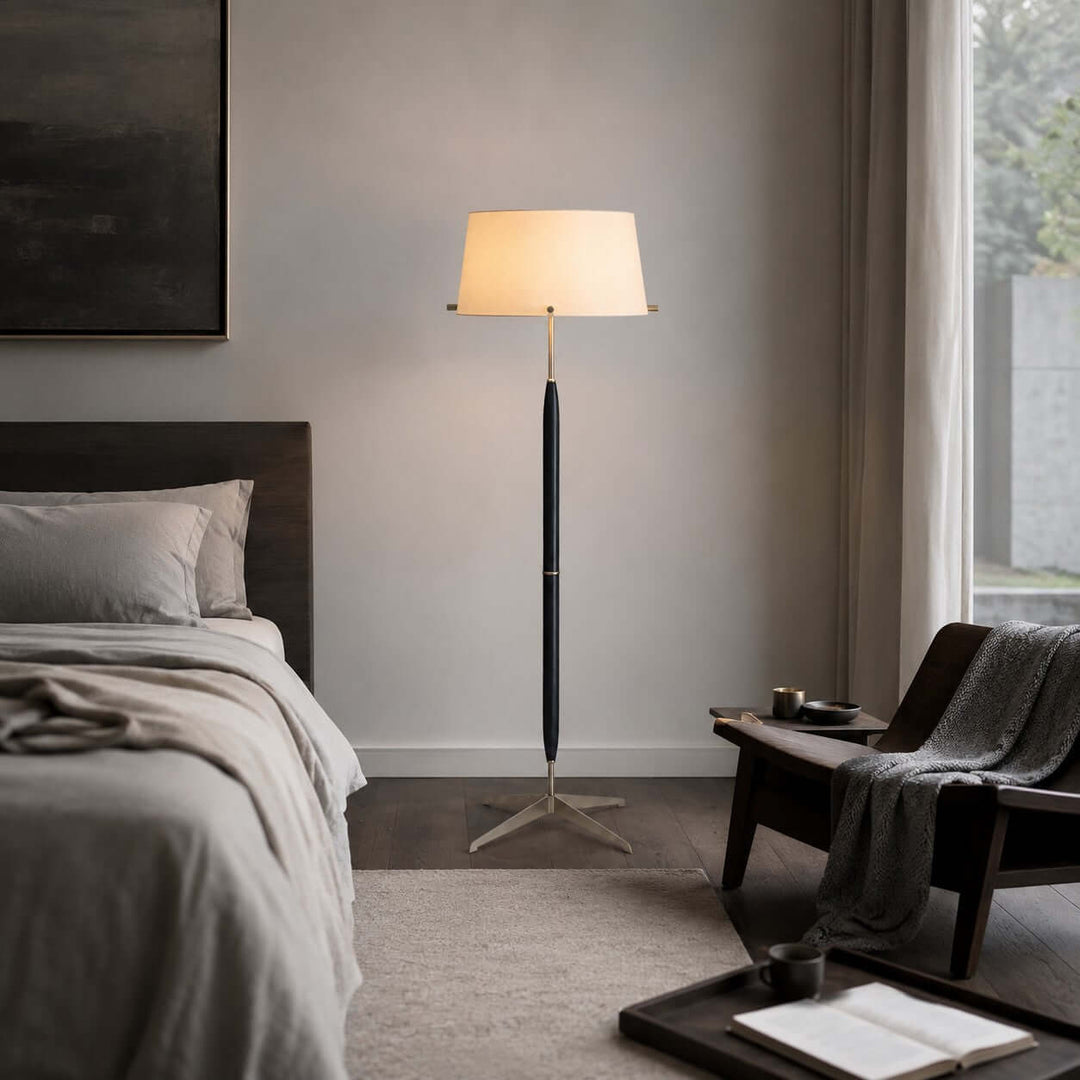 Elaric Floor Lamp with Fabric Shade for Living Room or Bedroom