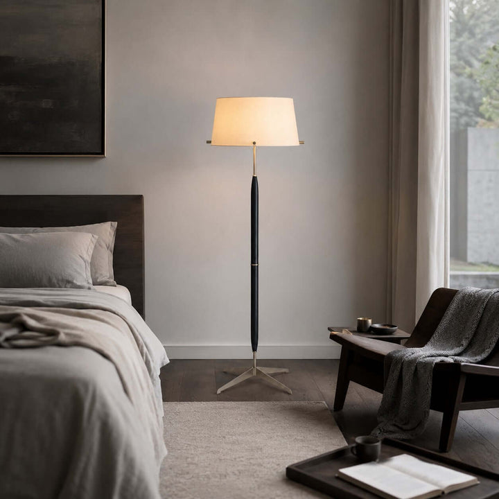 Elaric Floor Lamp with Fabric Shade for Living Room or Bedroom