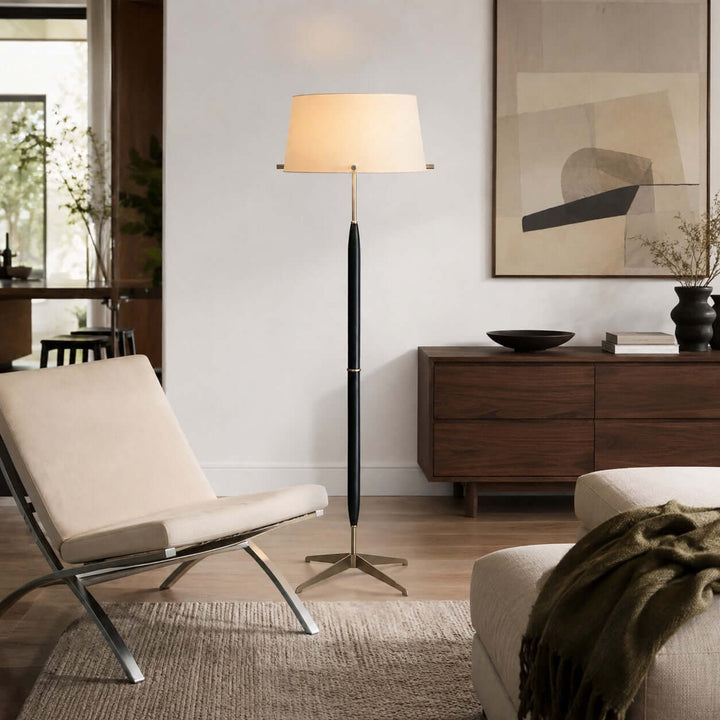 Elaric Floor Lamp with Fabric Shade for Living Room or Bedroom