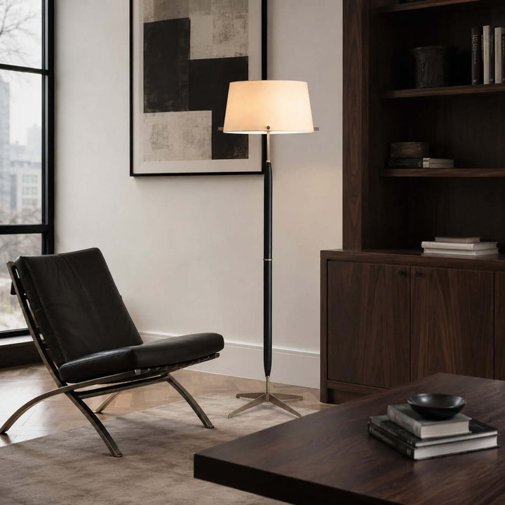 Elaric Floor Lamp with Fabric Shade for Living Room or Bedroom