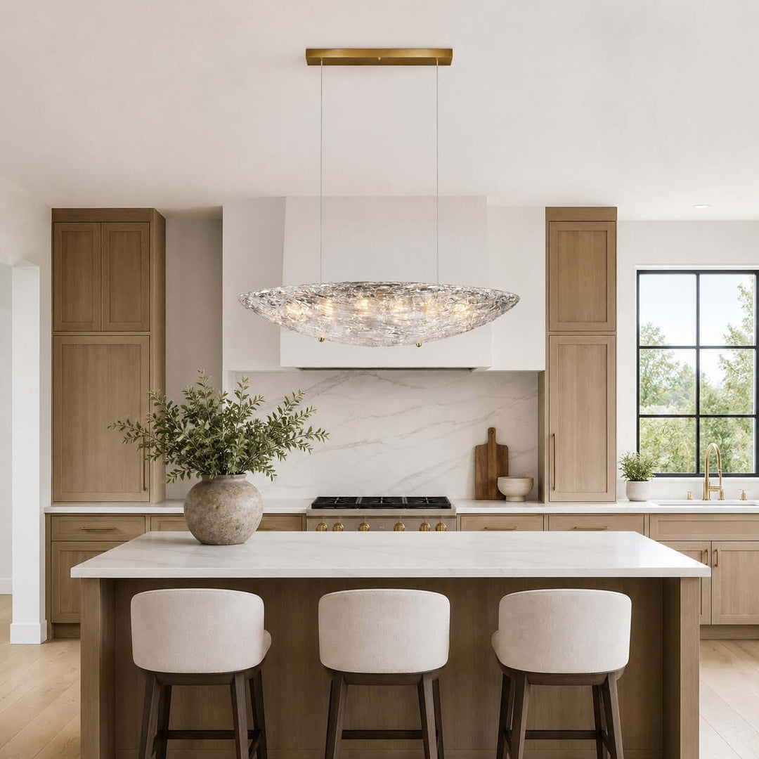 Elarion Chandelier – Modern Clear Glass Chandelier for Dining Room
