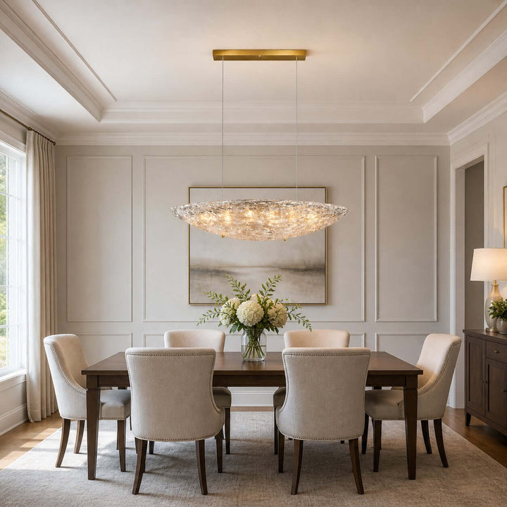 Elarion Chandelier – Modern Clear Glass Chandelier for Dining Room