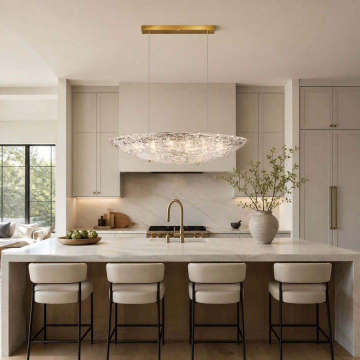 Elarion Chandelier – Modern Clear Glass Chandelier for Dining Room