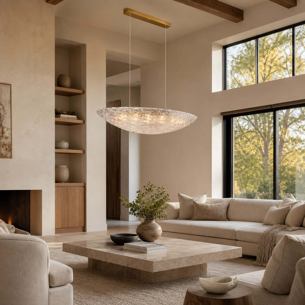 Elarion Chandelier – Modern Clear Glass Chandelier for Dining Room