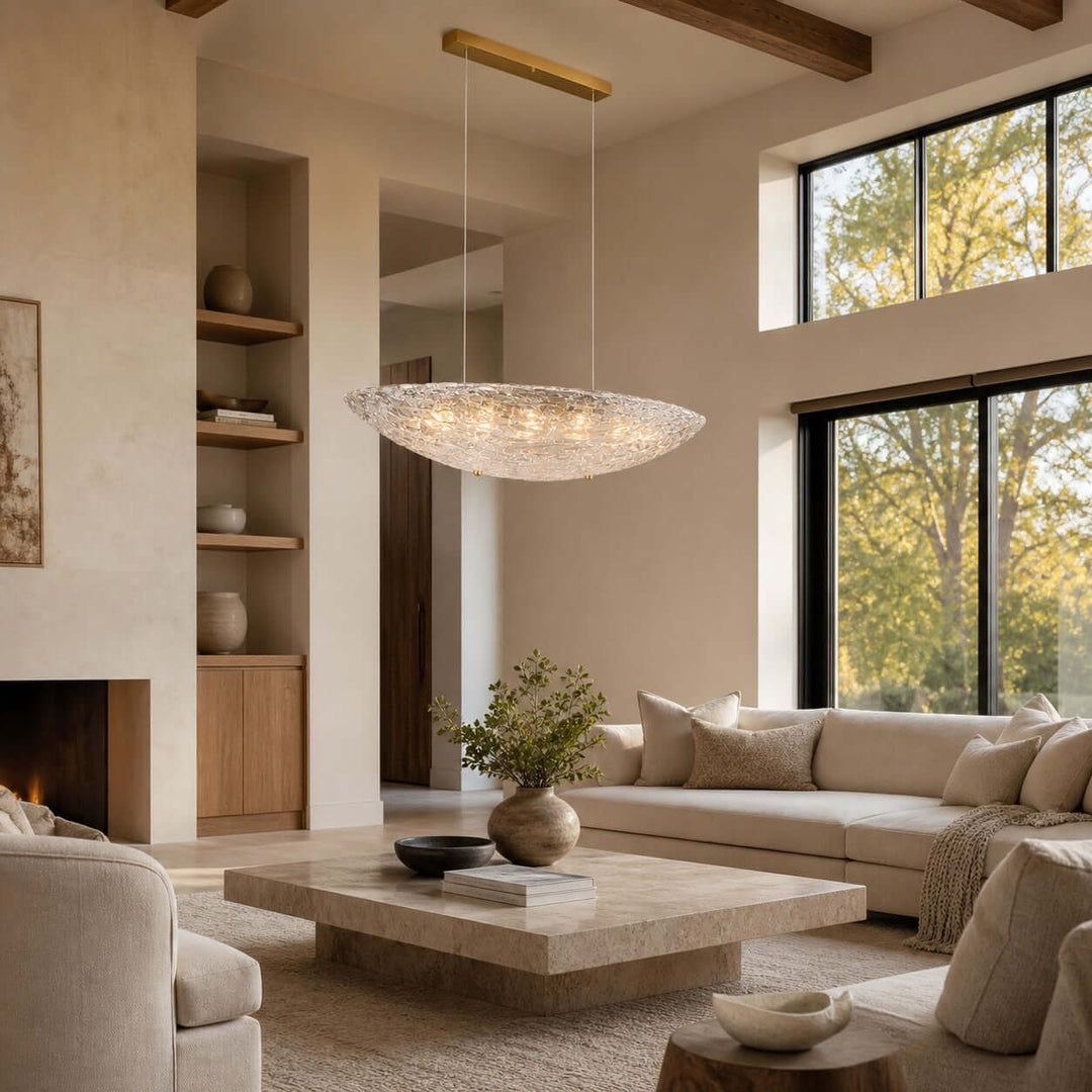 Elarion Chandelier – Modern Clear Glass Chandelier for Dining Room