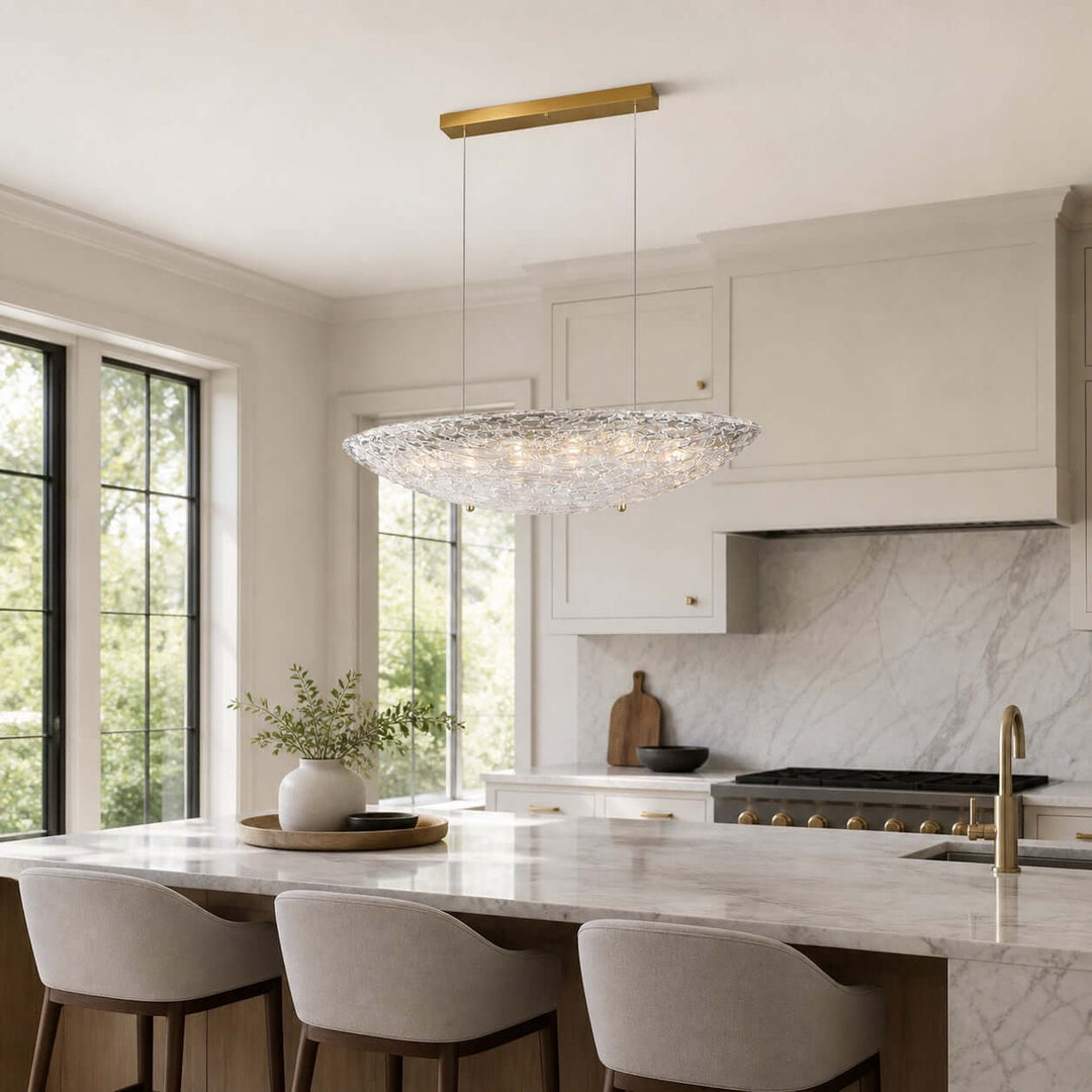 Elarion Chandelier – Modern Clear Glass Chandelier for Dining Room