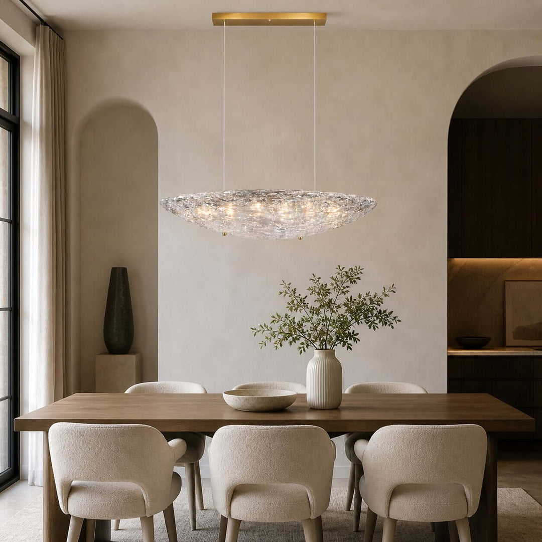 Elarion Chandelier – Modern Clear Glass Chandelier for Dining Room