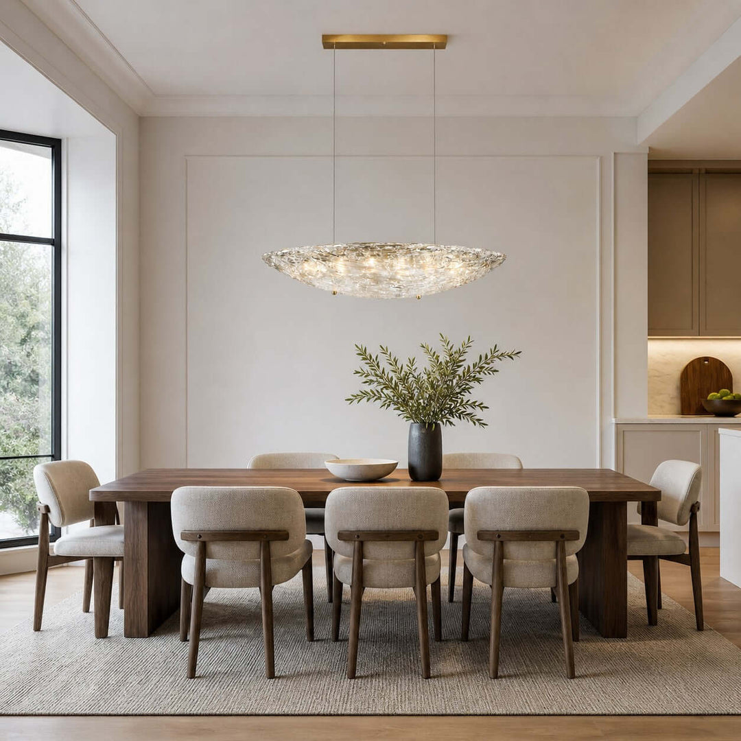 Elarion Chandelier – Modern Clear Glass Chandelier for Dining Room