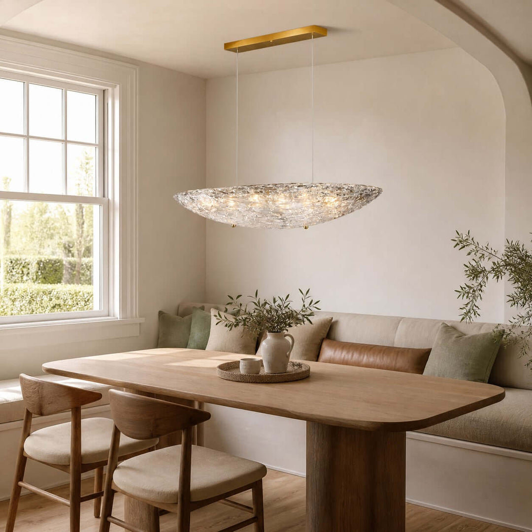 Elarion Chandelier – Modern Clear Glass Chandelier for Dining Room