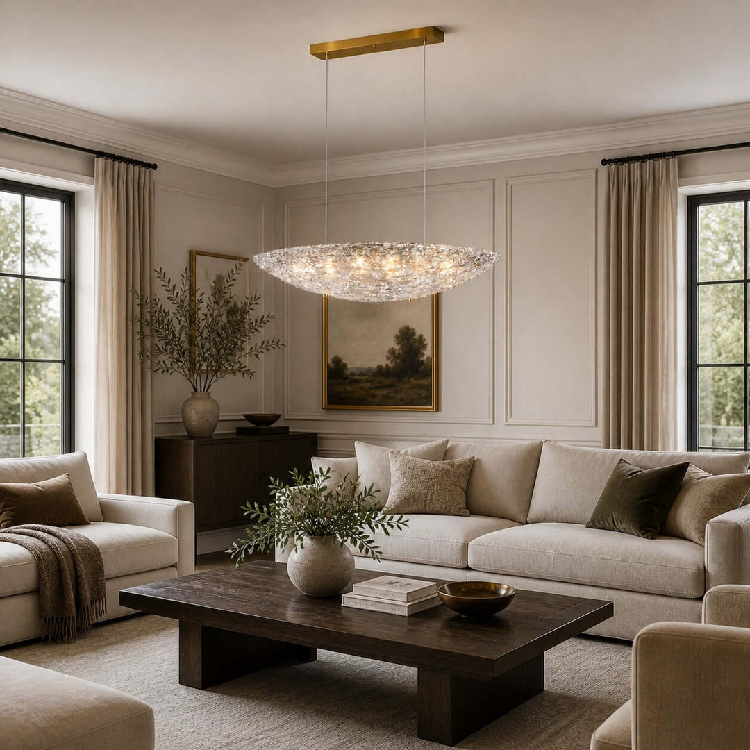 Elarion Chandelier – Modern Clear Glass Chandelier for Dining Room