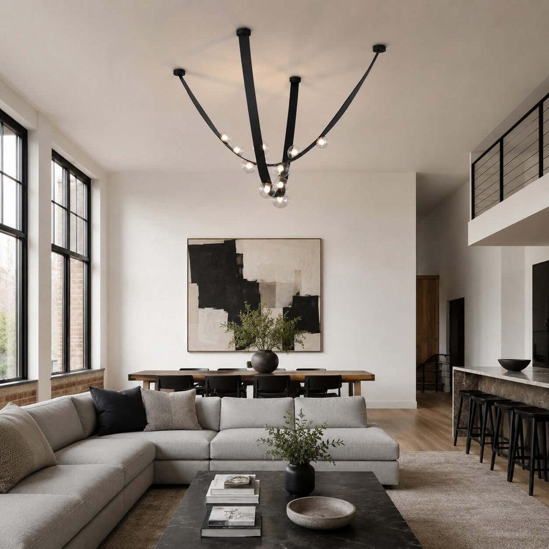 Ellory Chandelier - Contemporary Smoke Grey Glass Dining Room Light | Vinlighting