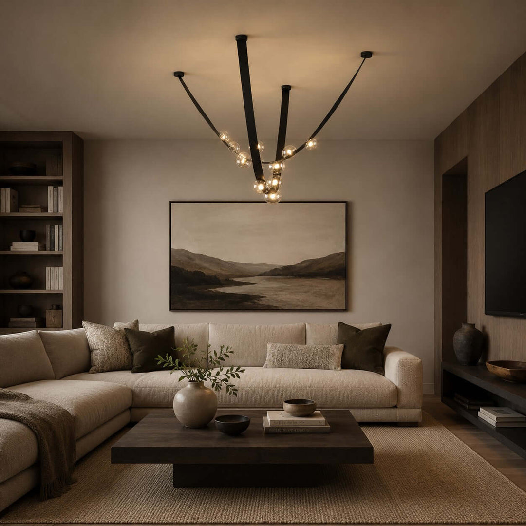 Ellory Chandelier - Contemporary Smoke Grey Glass Dining Room Light | Vinlighting