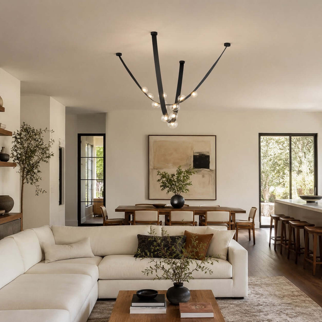 Ellory Chandelier - Contemporary Smoke Grey Glass Dining Room Light | Vinlighting
