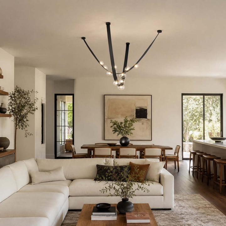 Ellory Chandelier - Contemporary Smoke Grey Glass Dining Room Light | Vinlighting
